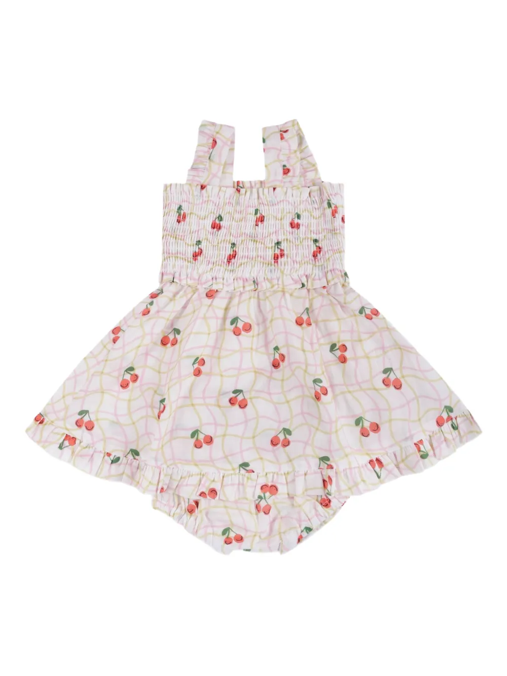 stellamccartneykids Stella McCartney Kids Jurk met kersenprint - Wit