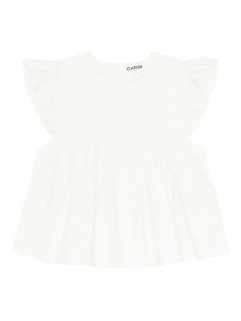 GANNI ruffle-detail top 