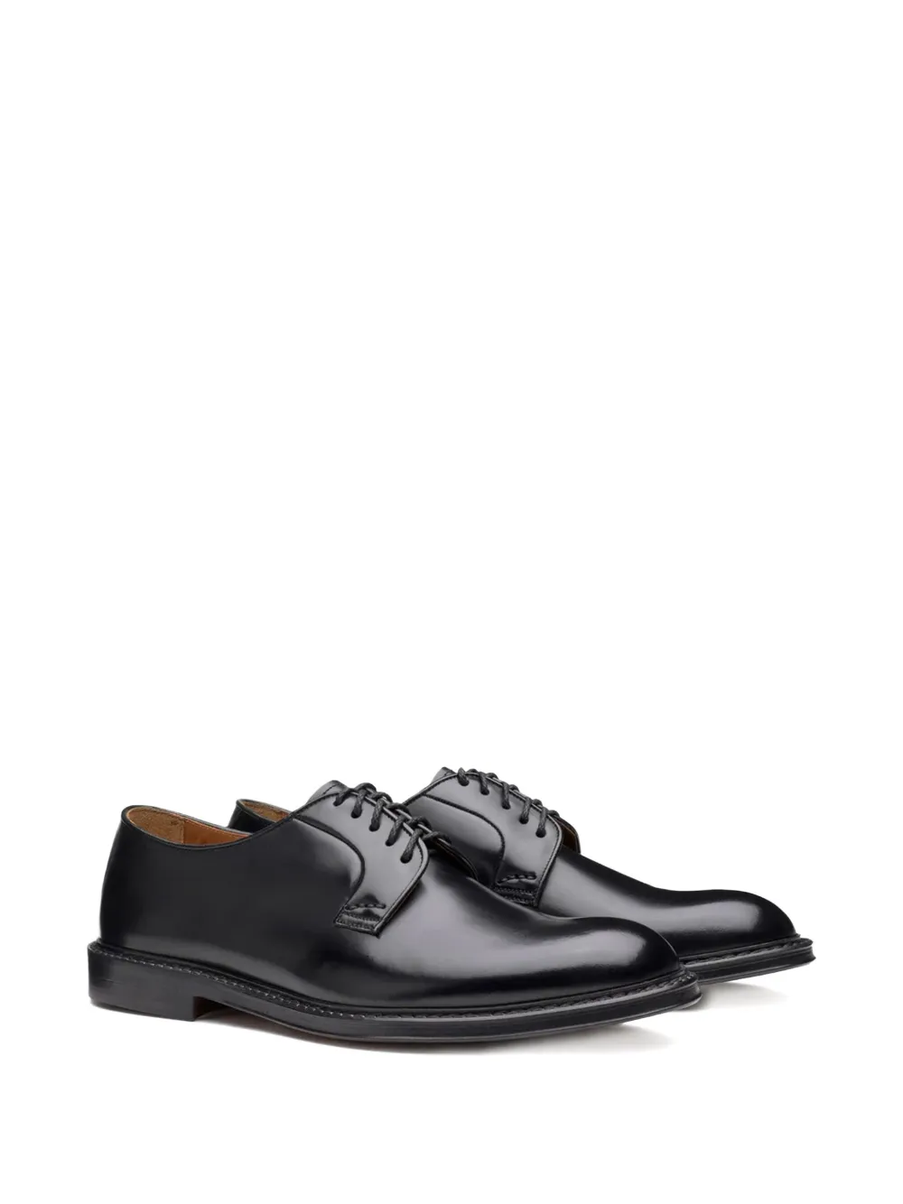 Doucal's Derby Lace-ups In Dark Brown Leather In Black