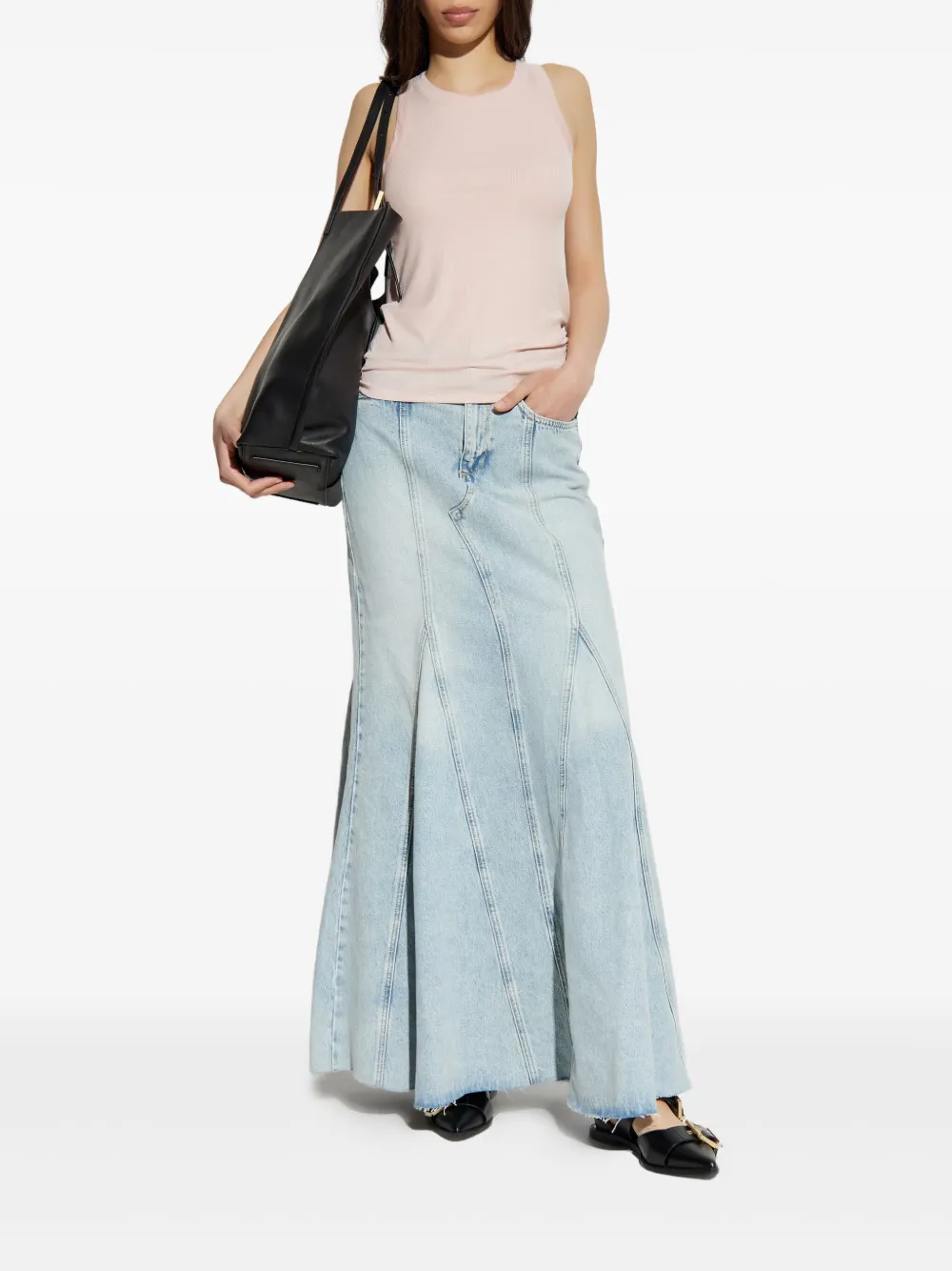 AllSaints jupe longue en jean à coupe évasée | Jupes trapèze | Image 2