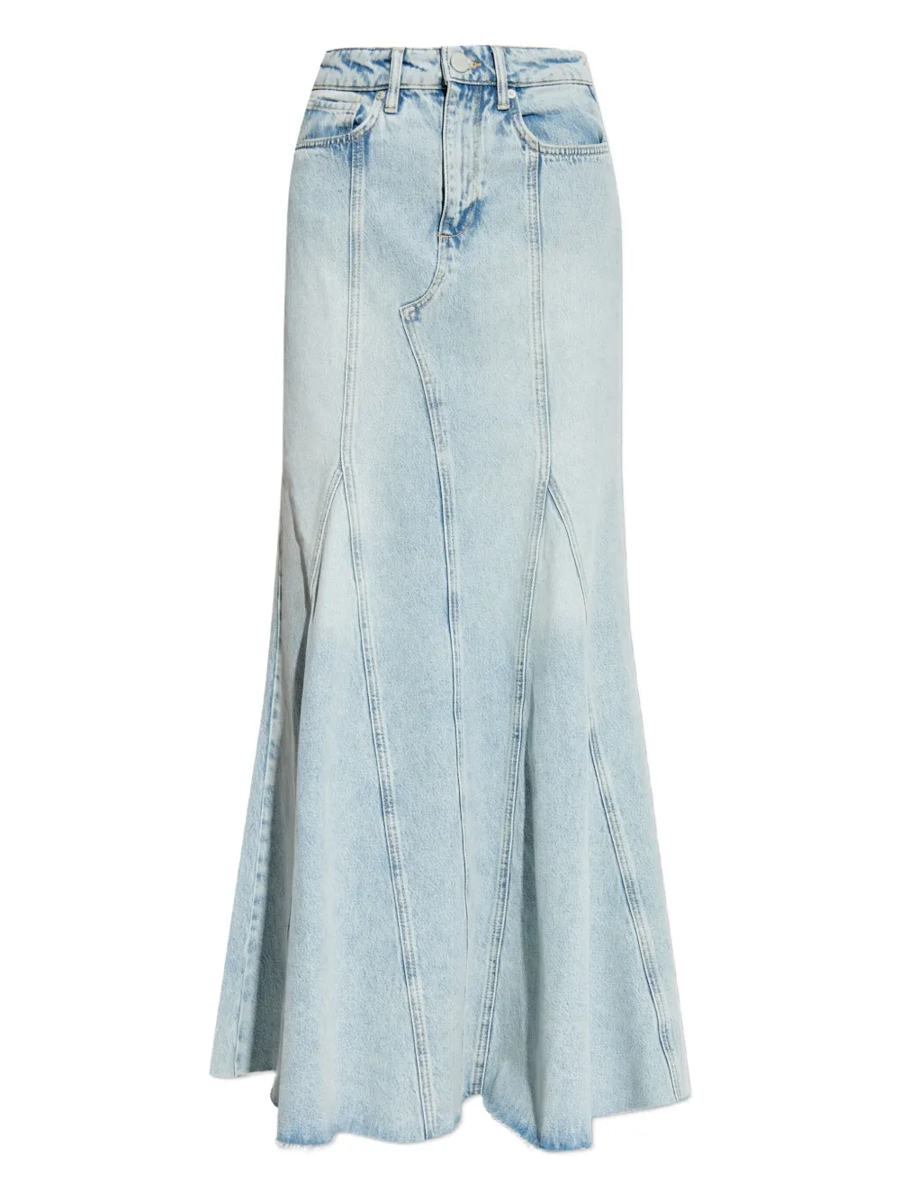 Allsaints Almda Flared Denim Maxi Skirt