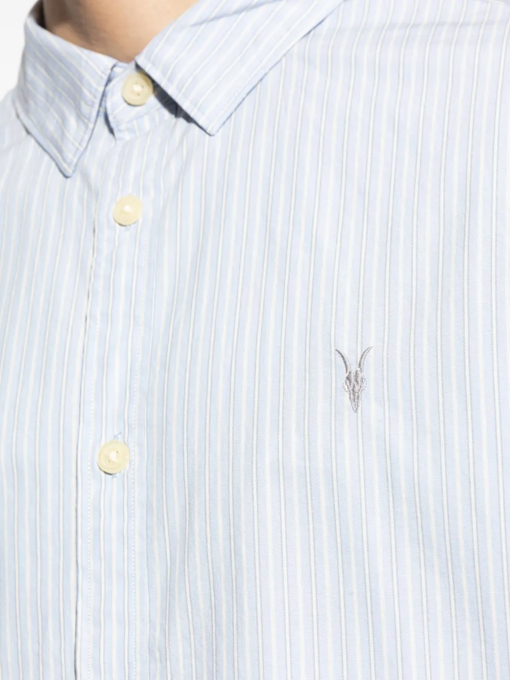 Allsaints Relaxed Fit Button Front Shirt In Blue