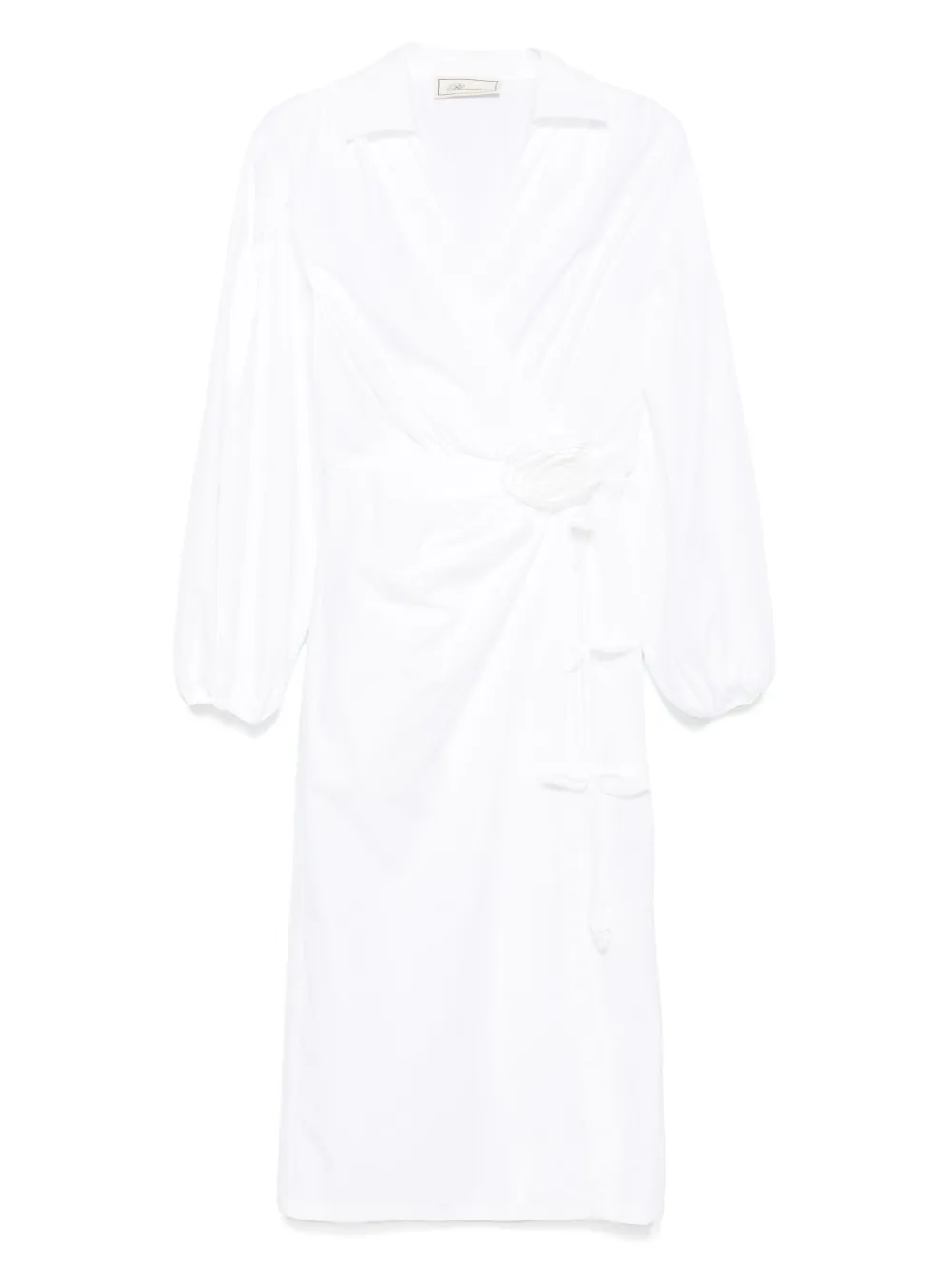 Blumarine vestido midi con aplique de rosa | blanco | Image 1