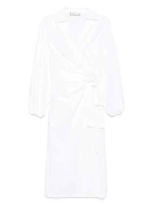 Robe mi-longue à appliques fleurs - Blumarine - Modalova