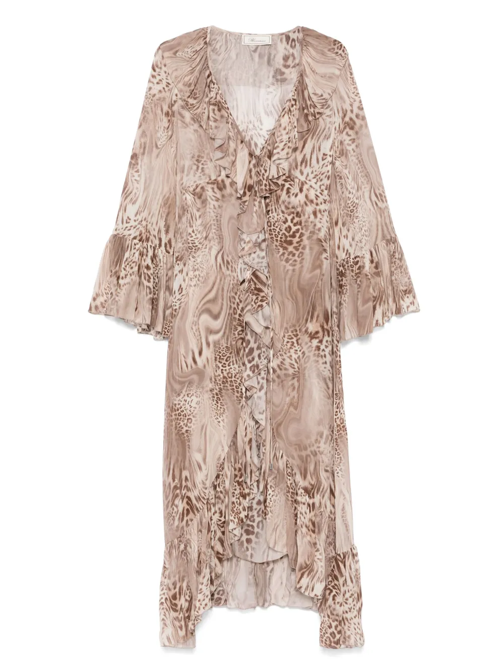 Blumarine Printed Chiffon Maxi Dress