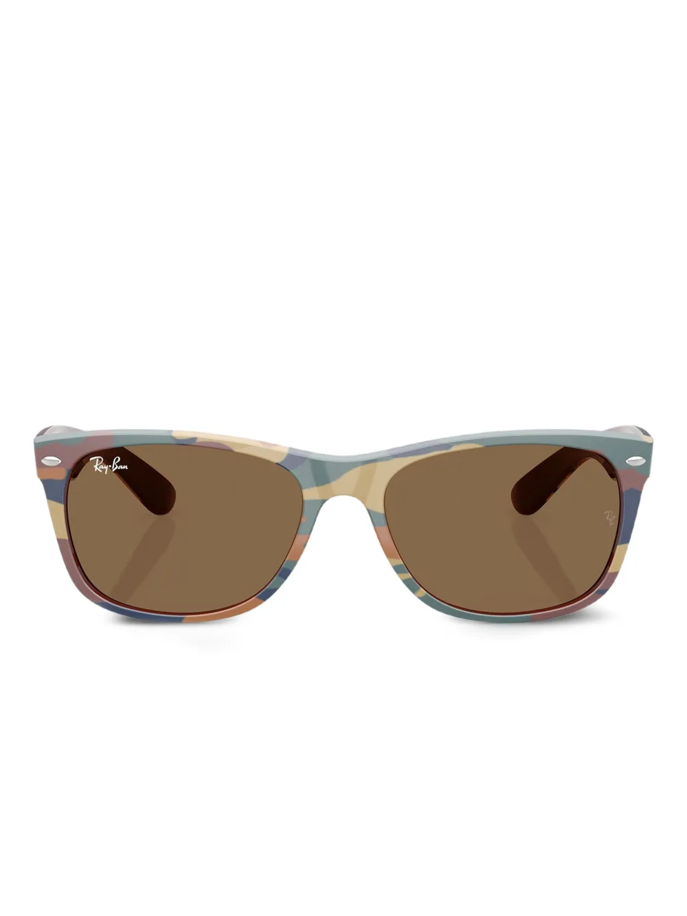 Ray-Ban Occhiali da sole squadrati New Wayfarer camouflage - Marrone