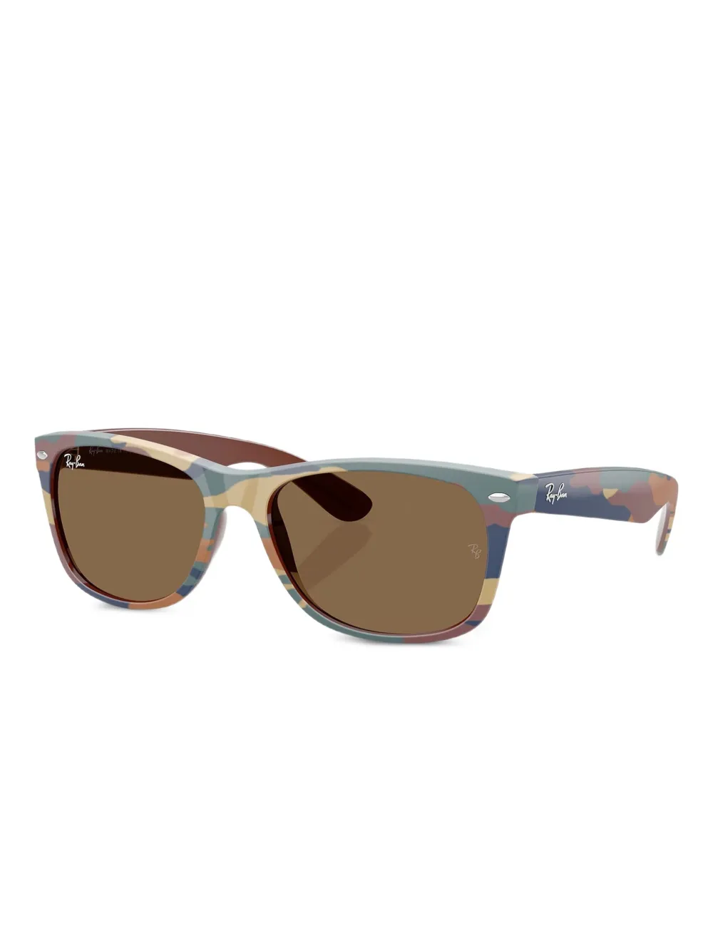 Ray-Ban New Wayfarer zonnebril met vierkant montuur en camouflageprint - Bruin