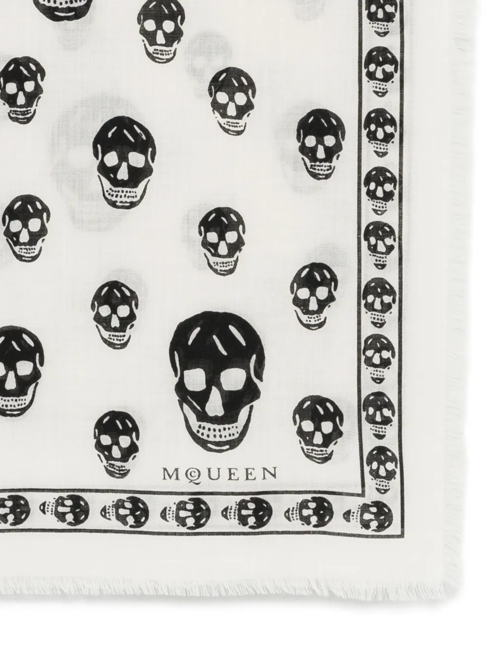 Alexander McQueen Classic Skull sjaal - Wit