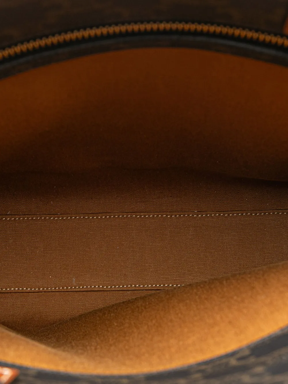 Pre-owned Celine 2021 Small Triomphe Coated Canvas Vertical Cabas Satchel In Brown
