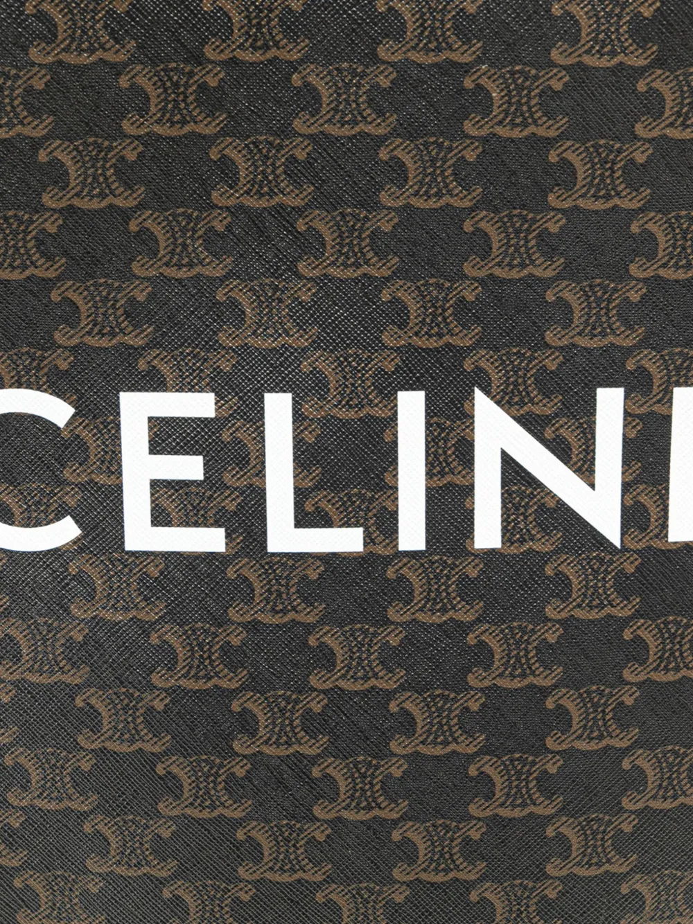 Pre-owned Celine 2021 Small Triomphe Coated Canvas Vertical Cabas Satchel In Brown