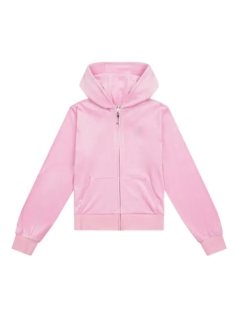 Juicy Couture Kids rhinestone-embellished zip-up hoodie