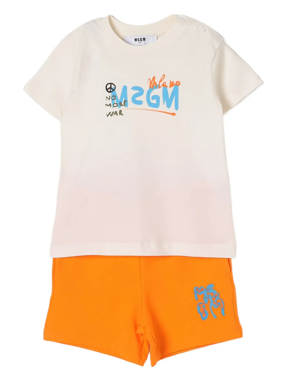 MSGM Kids Shorts set met logoprint Beige