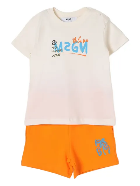 MSGM Kids logo-print shorts set