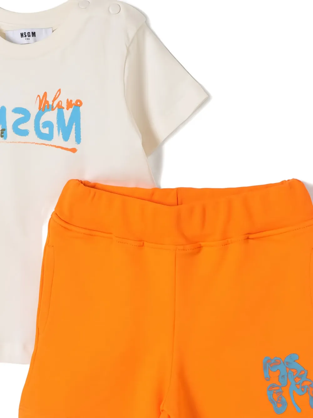 MSGM Kids Shorts set met logoprint Beige