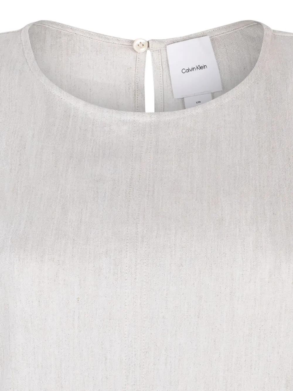 Shop Calvin Klein Keyhole Midi Dress In Neutrals