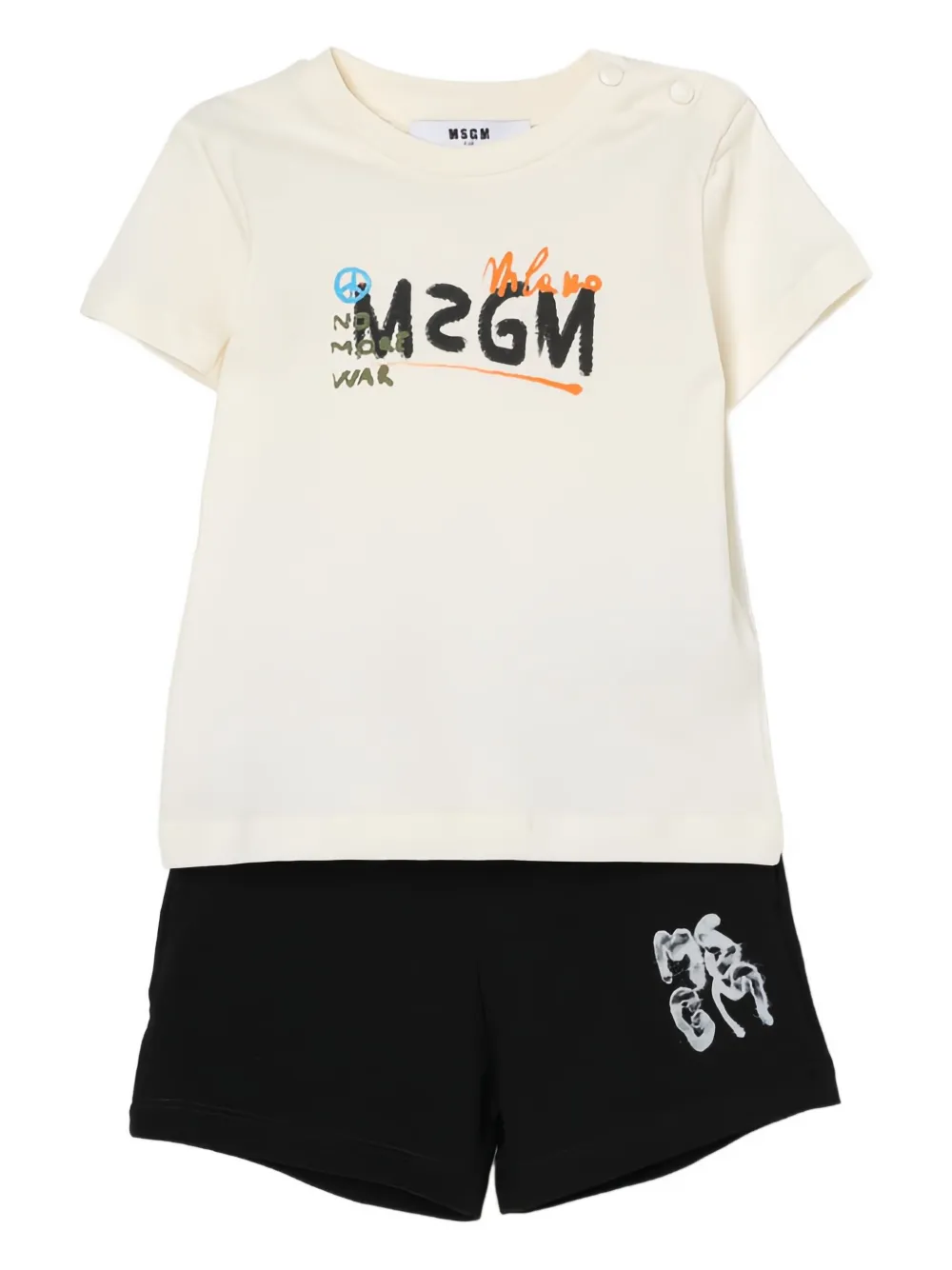 MSGM Kids ensemble chemise-bermuda en coton | blanc | Image 1