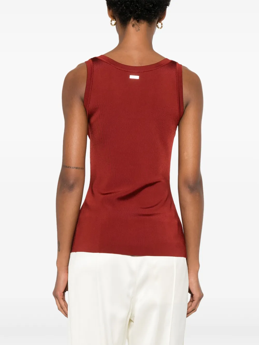 Ferragamo Tanktop met diepe ronde hals Rood