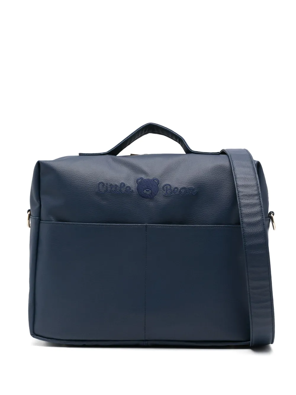 Little Bear logo-embroidered changing bag - ブルー Little Bear logo-embroidered changing bag - ブルー