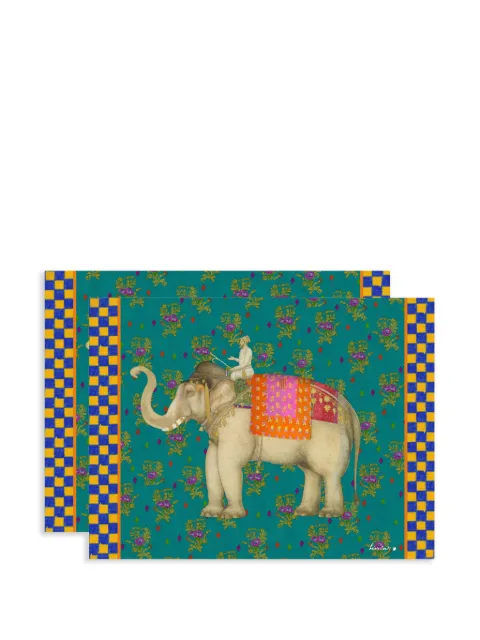 Lisa Corti Elephant Rany Masonite placemats (set of two)