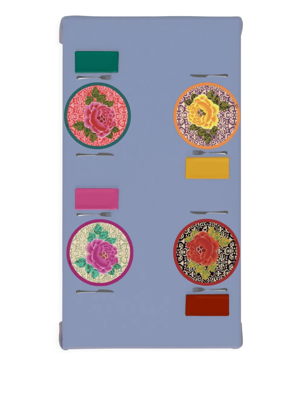 Lisa Corti Table Linens Green Uni In Pink