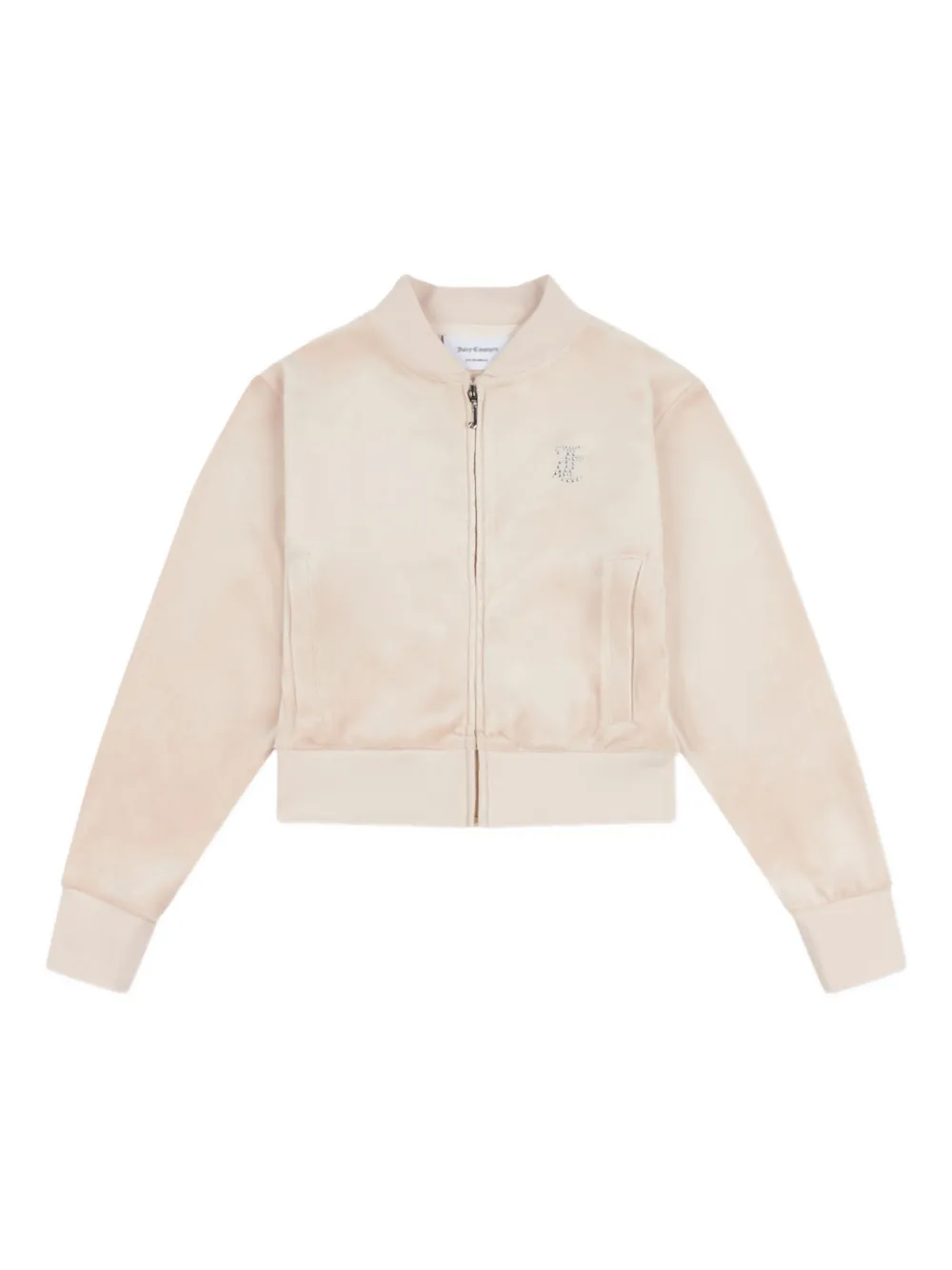 Shop Juicy Couture Rhinestone-embellished Zip-up Sweatshirt