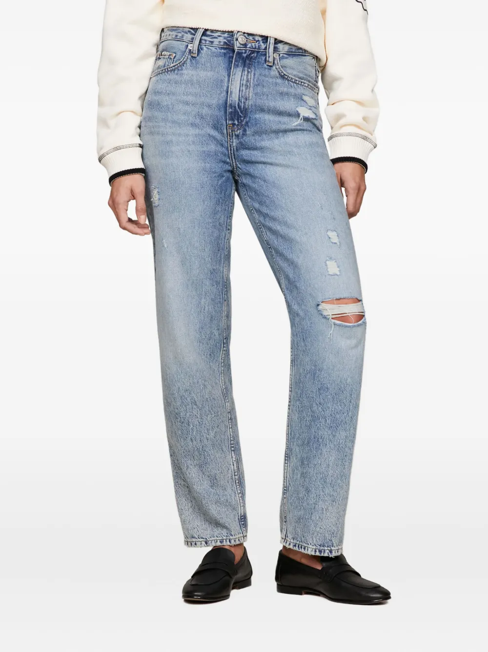 Tommy Hilfiger Logo Button Open And Close Denim Trousers