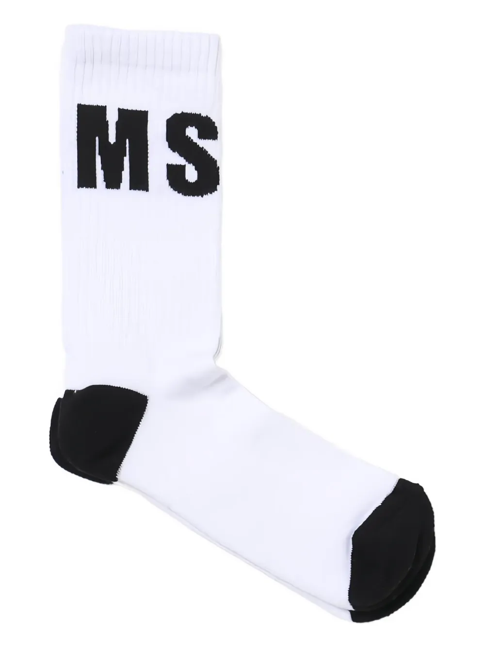 Msgm Logo-intarsia Socks In White