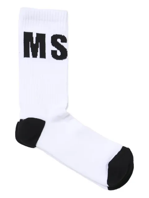 MSGM Kids logo-intarsia socks