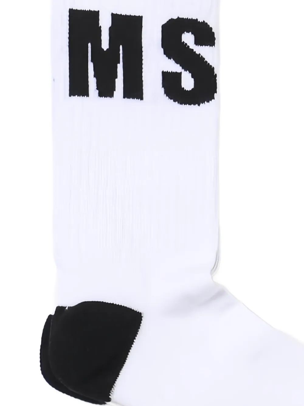 Msgm Logo-intarsia Socks In White