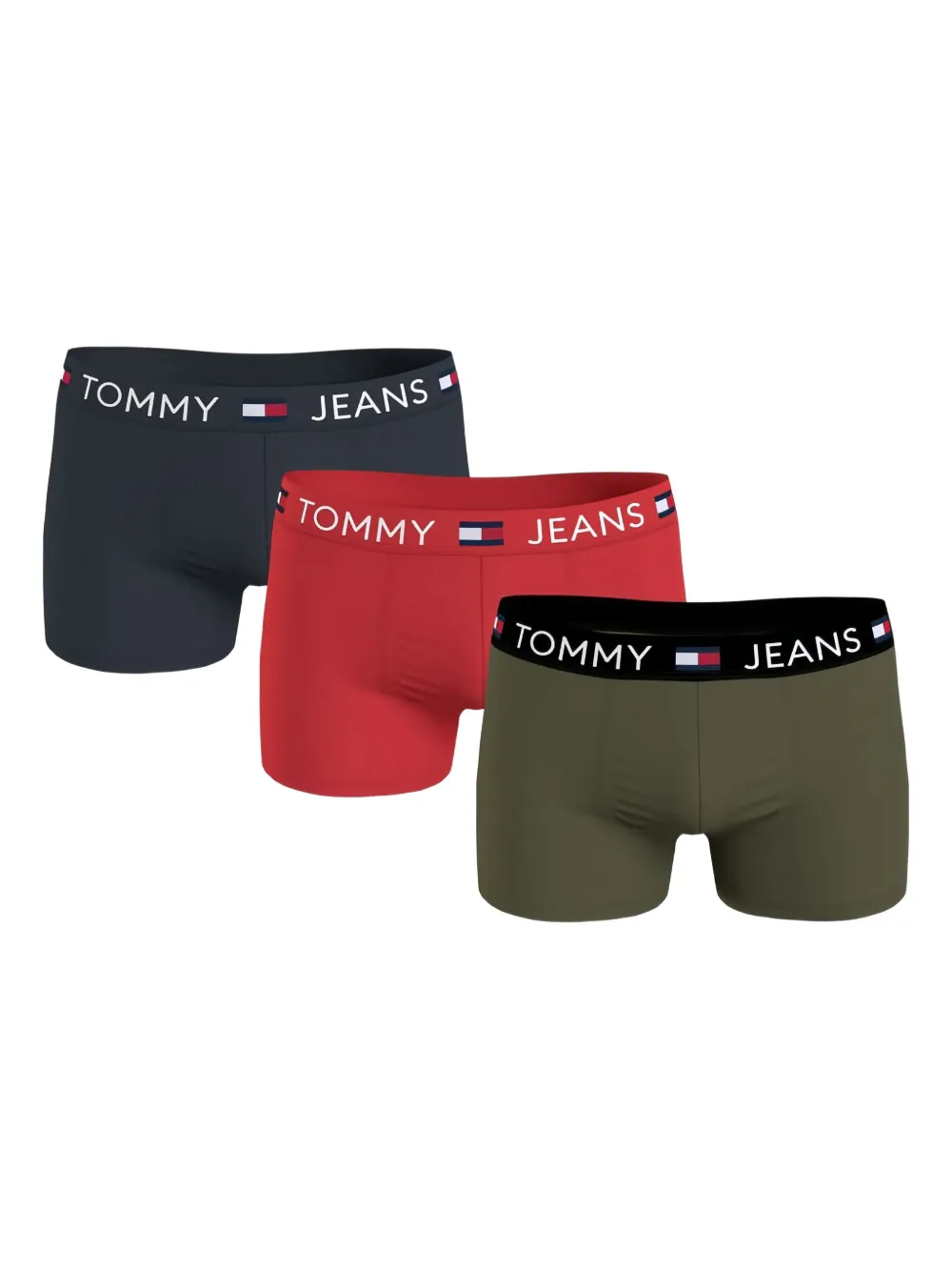 Tommy Jeans Drie boxershorts met logoband Groen