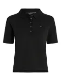 Tommy Hilfiger logo-embroidered polo top - Black