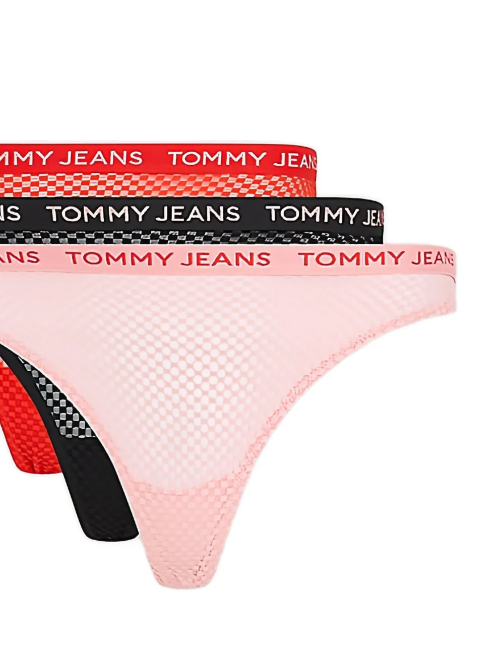 Tommy Jeans Drie strings met logoband - Roze