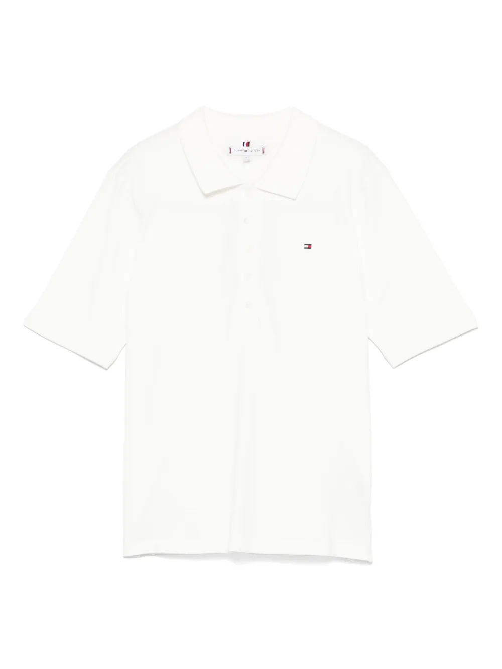 Tommy Hilfiger Logo-embroidered Polo Top In White