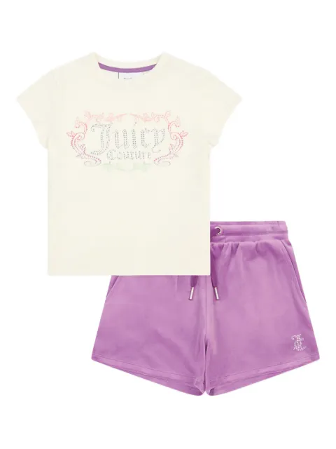 Juicy Couture Kids rhinestone-embellished short set