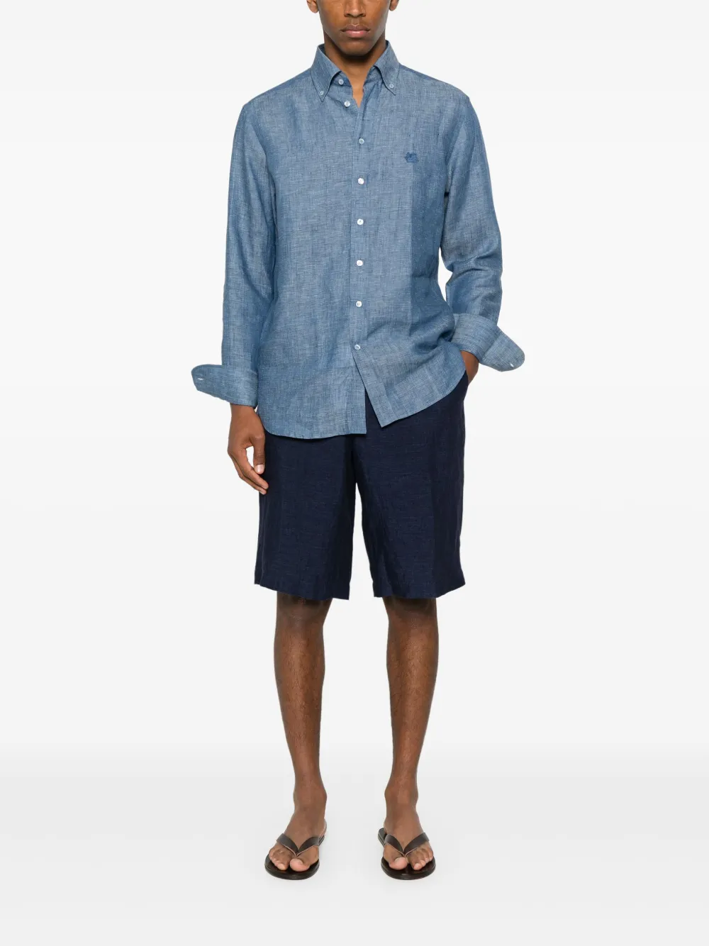 Zegna linen shorts - Blauw