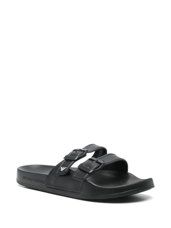 Emporio Armani logo-print Slides Black FARFETCH VN
