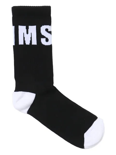 MSGM Kids logo-intarsia socks