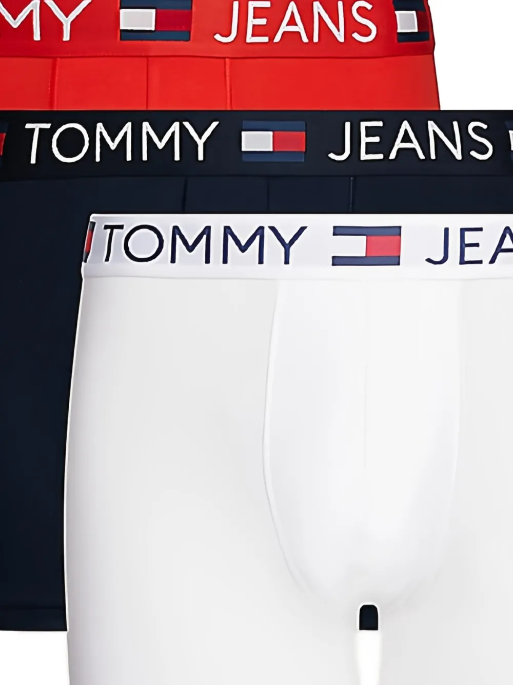 Tommy Jeans Drie boxershorts met logoband Rood