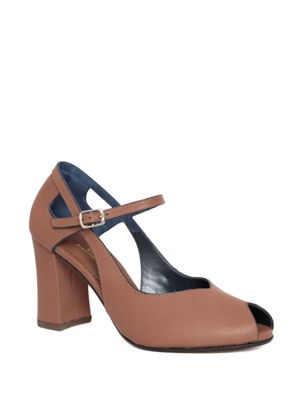 Sarah Chofakian 75mm Navy pumps Brown