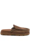 Mou decorative-stitching mules - Brown