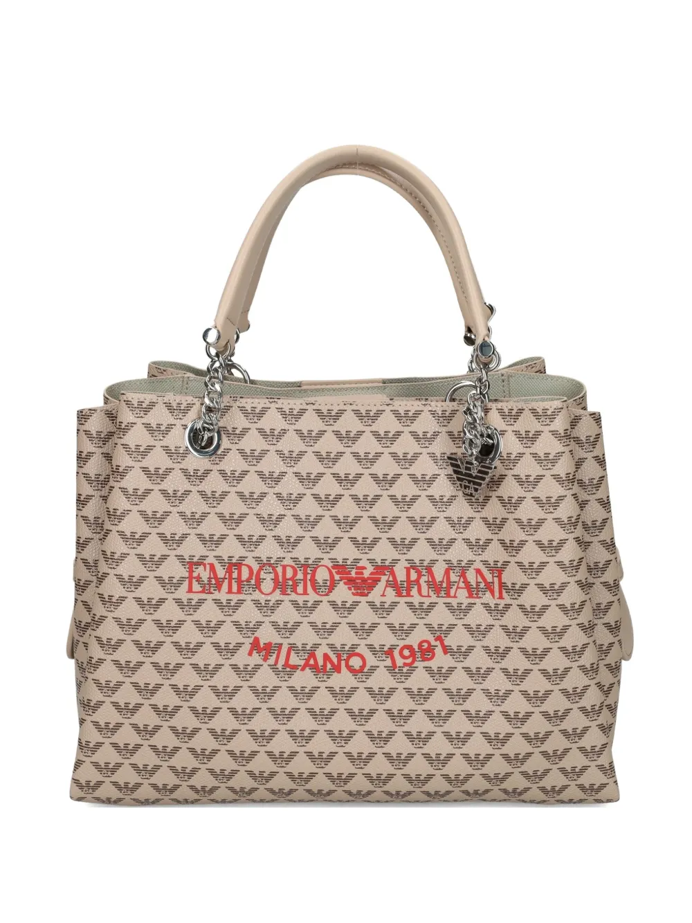 Emporio Armani Shopper met monogram-print Beige