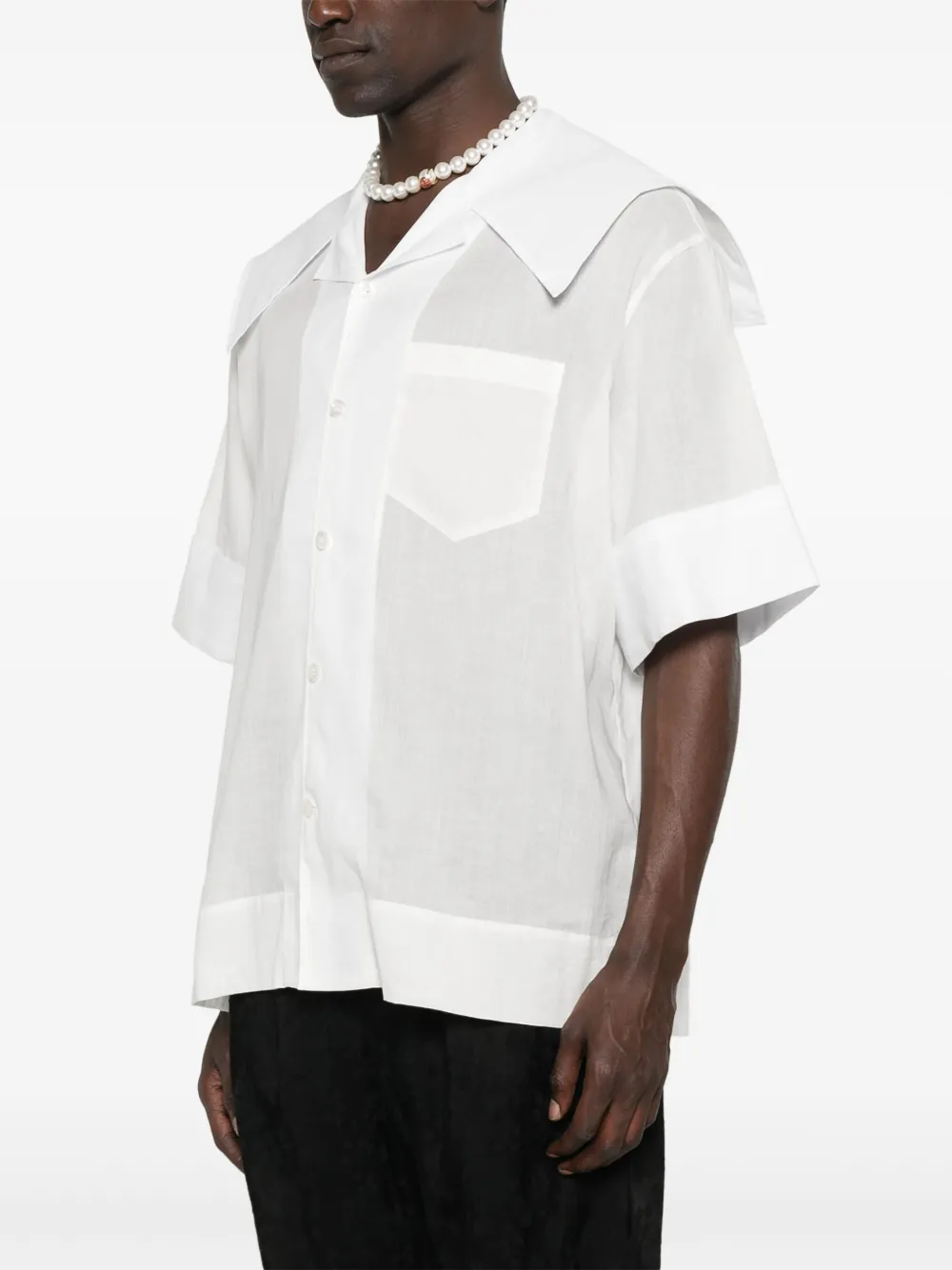 Simone Rocha Overhemd met matrozenkraag Wit