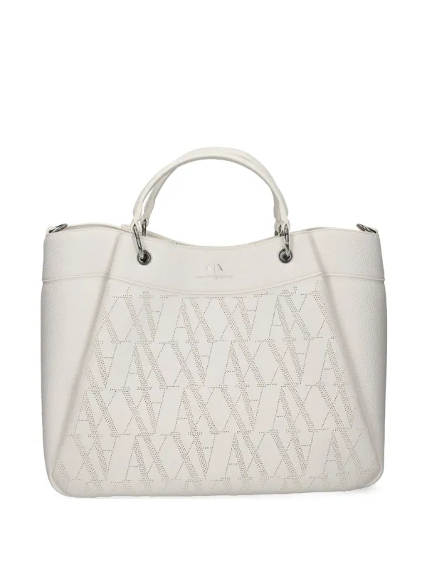 Armani Exchange モノグラム ハンドバッグ | ホワイト | FARFETCH JP
