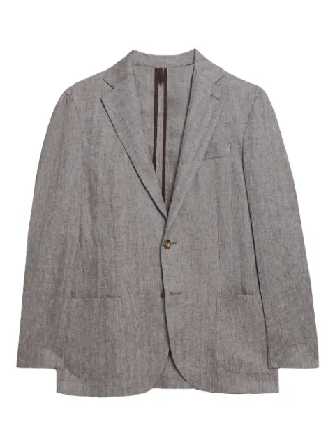 Brooks Brothers Blazer in lino con motivo a spina di pesce