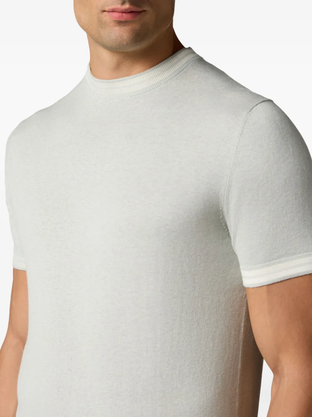 Brooks Brothers T-shirt met geribbelde afwerking Groen