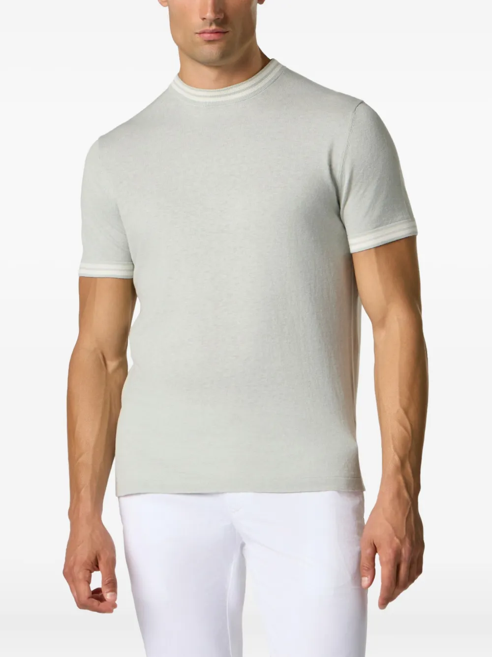 Brooks Brothers T-shirt met geribbelde afwerking Groen