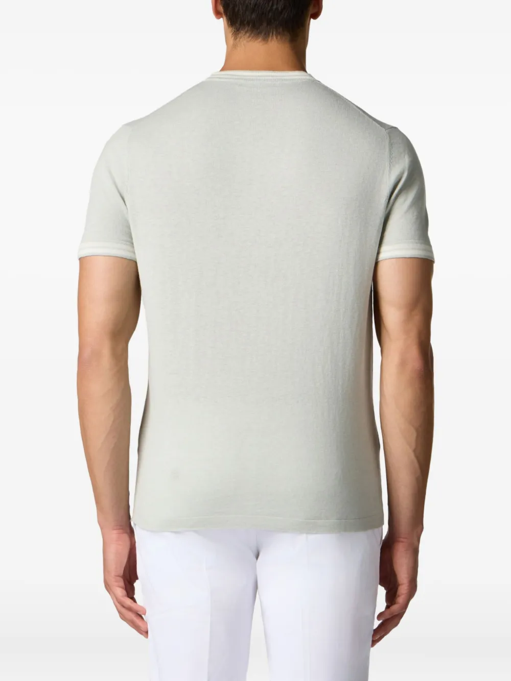 Brooks Brothers T-shirt met geribbelde afwerking Groen