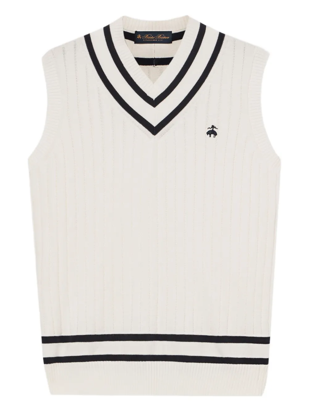 Brooks Brothers Gilet con logo - Bianco