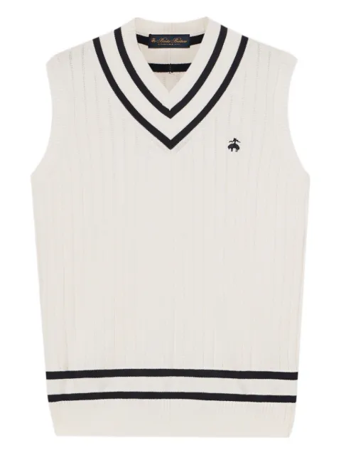 Brooks Brothers logo-embroidered vest