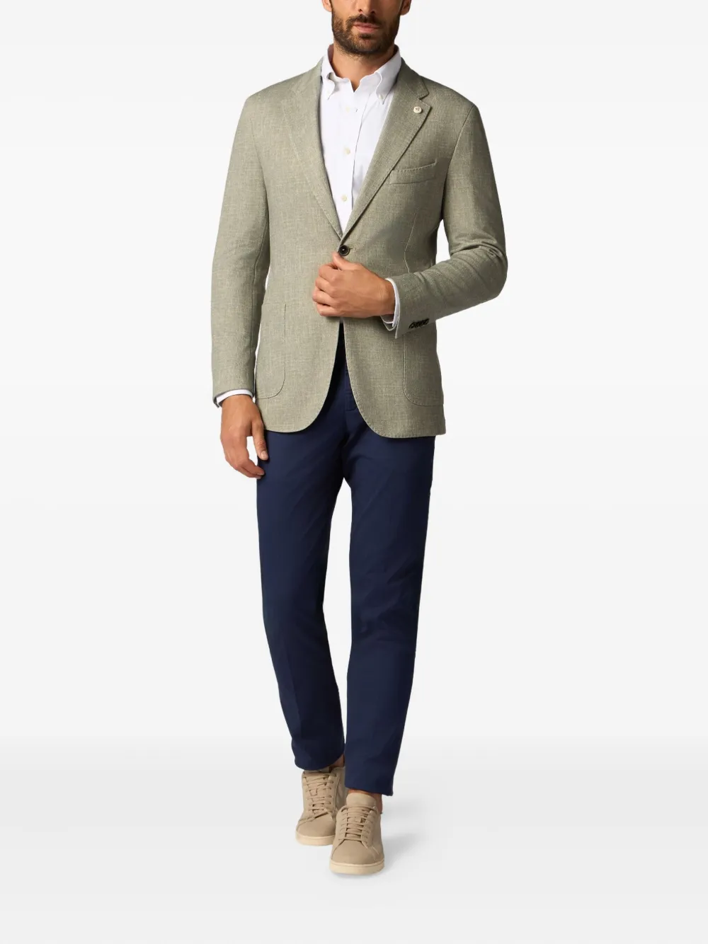 Brooks Brothers Blazer met enkele rij knopen Groen